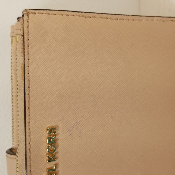 Michael Kors Jet Set Double Zip Biege Wallet Wristlet - Picture 12 of 14